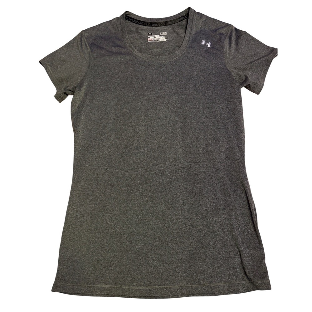 Under Armour HeatGear Fitted Short Sleeve Women's Small SM/P Gray Athletic Shirt